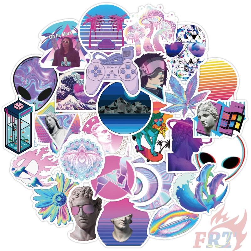 ❉ Abstractionism -  Vaporwave Steam Punk Series 03 Stickers ❉ 50Pcs/Set Fashion DIY Decals Doodle Stickers