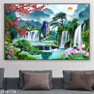 Tranh Treo Tường /Tranh Treo Tường Phòng Khách Sơn Thuỷ/ Tranh Phong Cảnh Thiên Nhiên Thác Nước