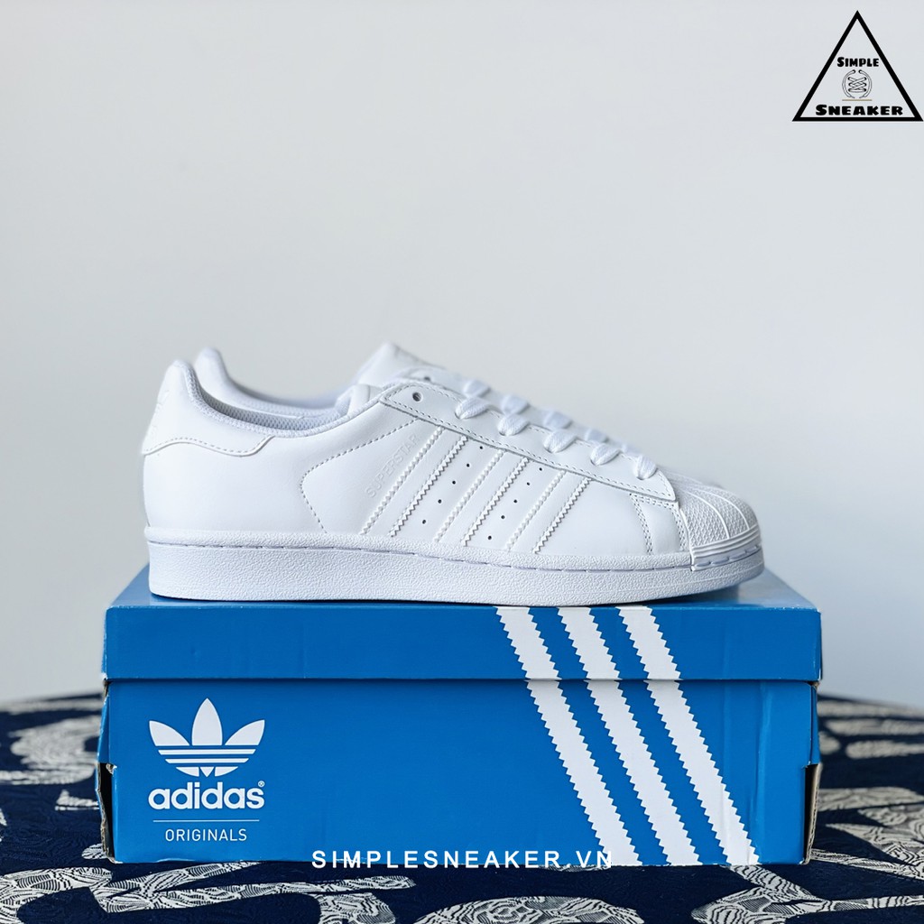 Giày Superstar Chính Hãng FREESHIP Adidas Super Star Trắng All White Chuẩn Auth- Giày Thể Thao Adidas - Simple Sneaker