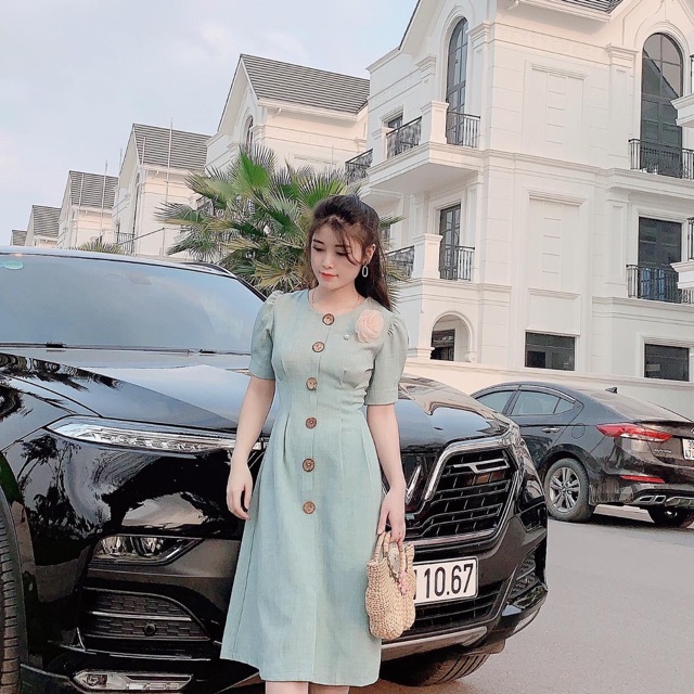 [Free Ship] Váy Ly eo hoa ngực kèm ảnh thật VLS0121043