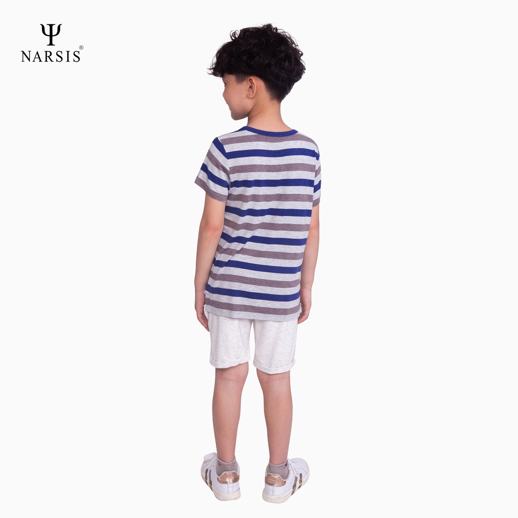 Bộ cộc tay bé trai vải cotton Narsis KE0002 ngắn tay thấm hút mồ hôi tốt