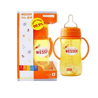 Bình sữa wesser nano silver 260ml ống hút bs076