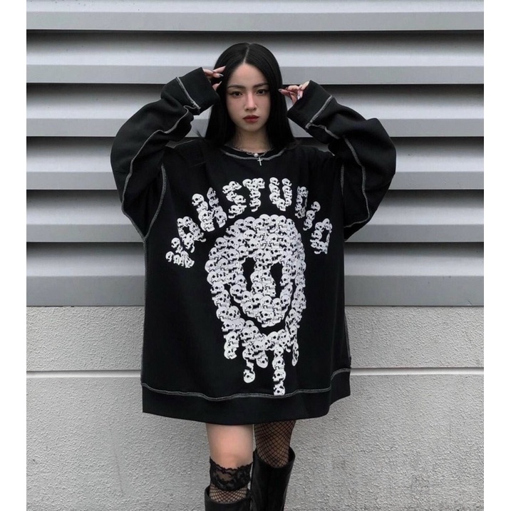 Áo Sweater VAH Studio Smile Unisex Nam Nữ Chất Nỉ Dày Dặn Full Tag Vải kèm video và ảnh thật