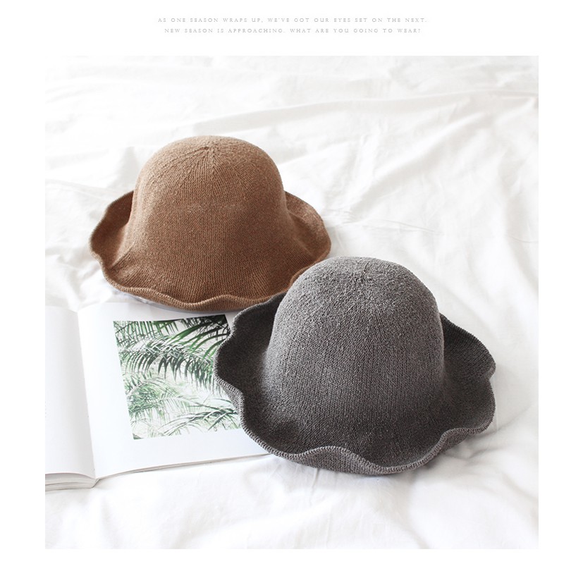 Mũ rộng vành cotton vải lanh phong cách Nhật Bản thời trang dành cho nữ