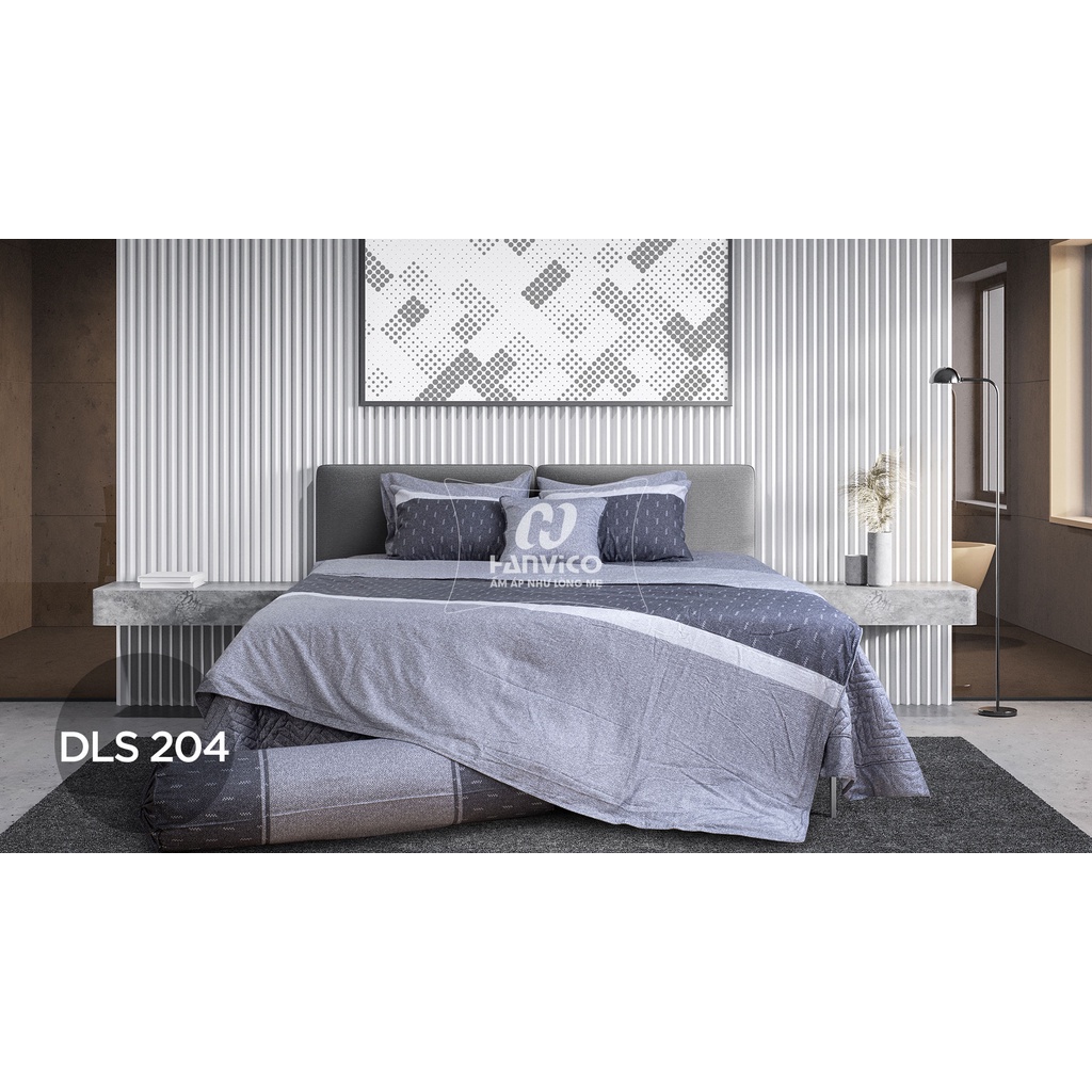 Bộ Chăn Ga Gối Hanvico Blue Sky DLS204, chất liệu cotton cao cấp