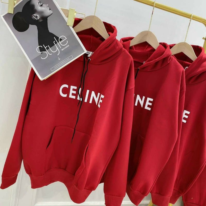 ÁO HOODIE ĐỎ CÓ MŨ CHO NỮ