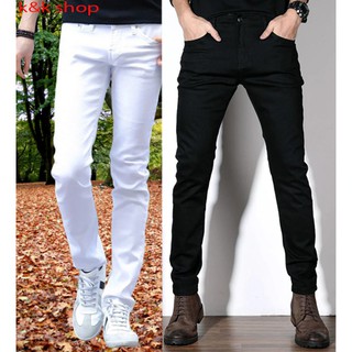quần jean nam đen trắng co giãn cá tính