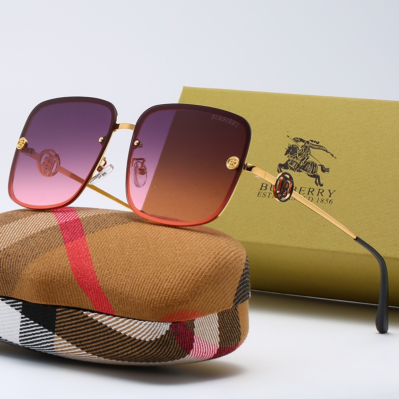 BURBERRY Kính Mát Gọng Vuông Phong Cách Vintage Sang Trọng Chống Tia UV400