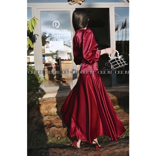 Đầm lụa tay dài cao cấp