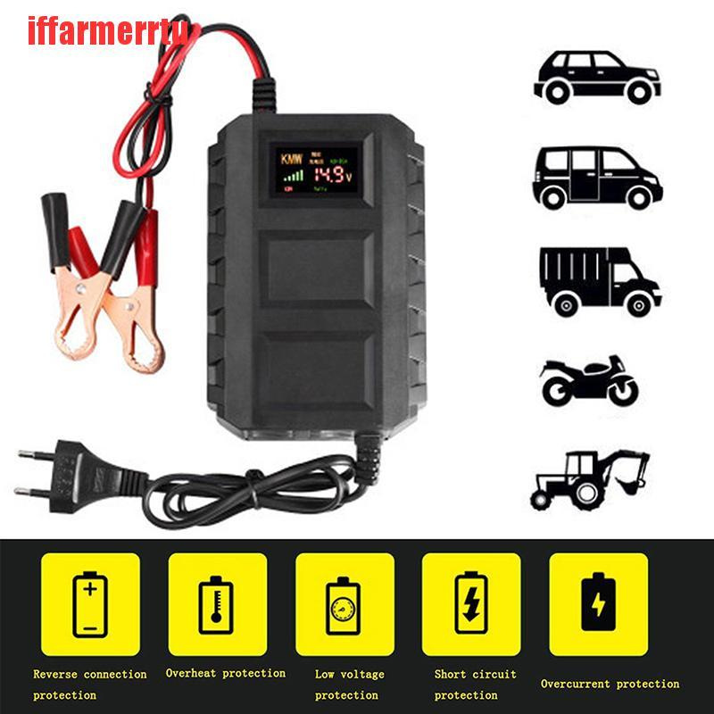 {iffarmerrtu}Car Battery Lead Acid Charger Automobile Motorcycle 12V 20A Intelligent LCD HZQ