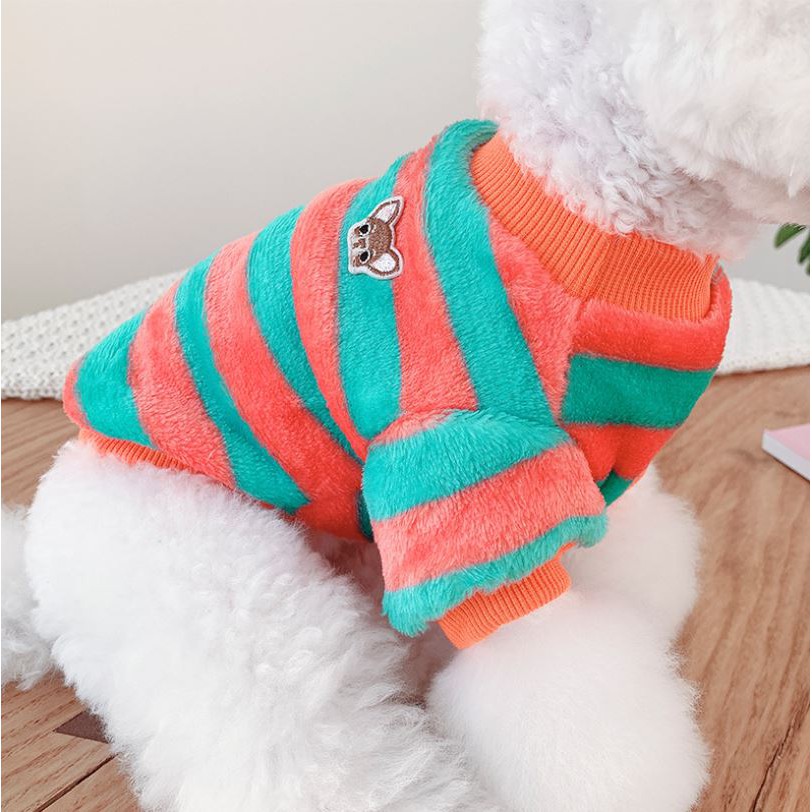 Áo Thu Đông Sọc Phối Màu Cute Dành Cho Chó Cưng