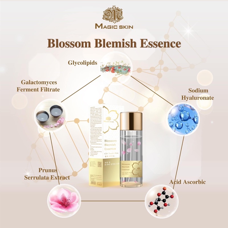 Essence cấp ẩm Cốt Tuyết Hoa Magic Skin Blossom Blemish Essence 155ml