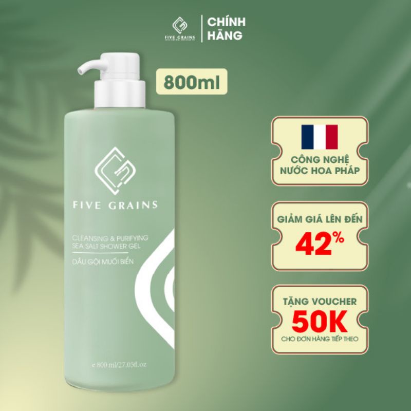 Dầu gội nước hoa muối biển Five Grains 800ml