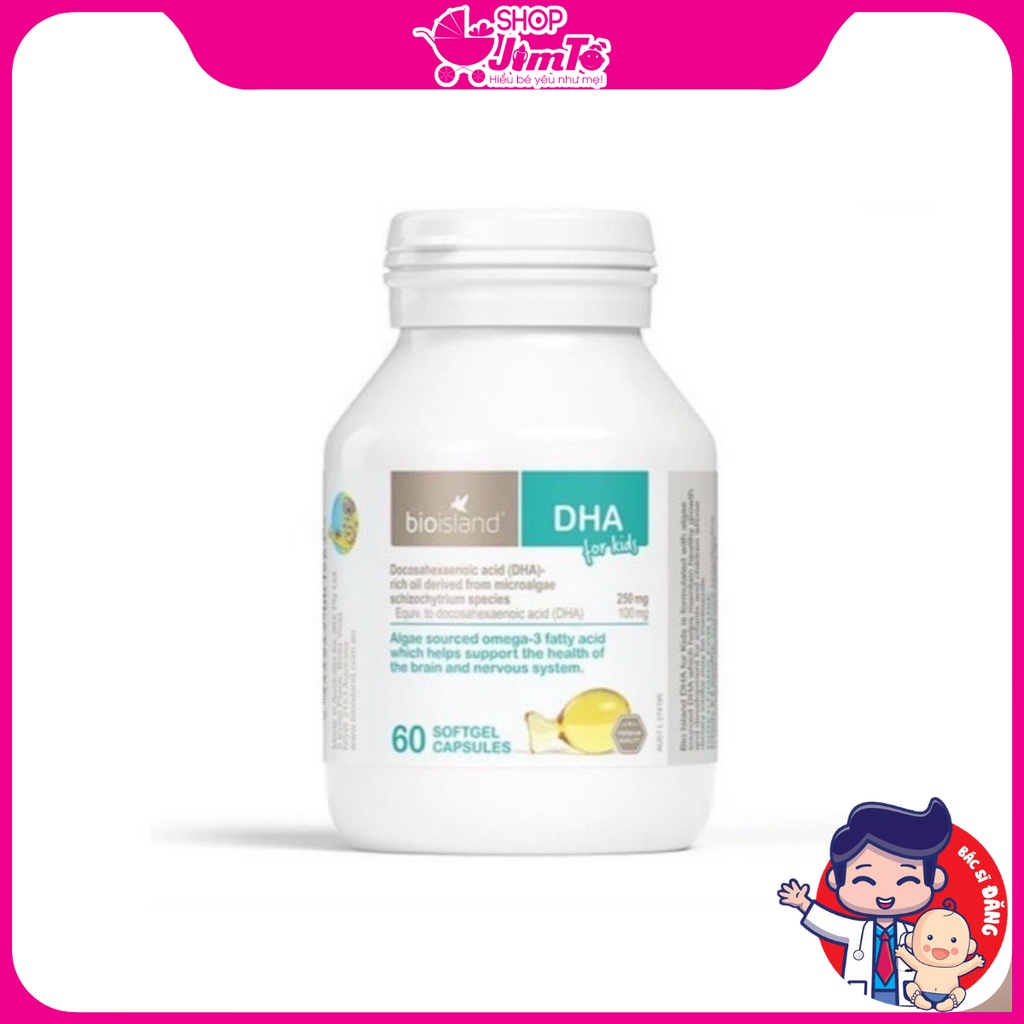 DHA Bioisland for kids Bổ Sung DHA Cho Bé Lọ 60 Viên