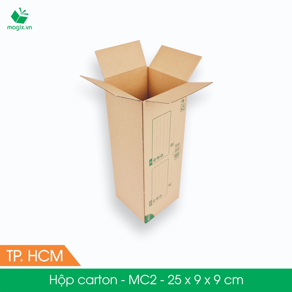 MC2 - 25x9x9 cm - 60 Thùng hộp carton + tặng 25 decal HÀNG DỄ VỠ