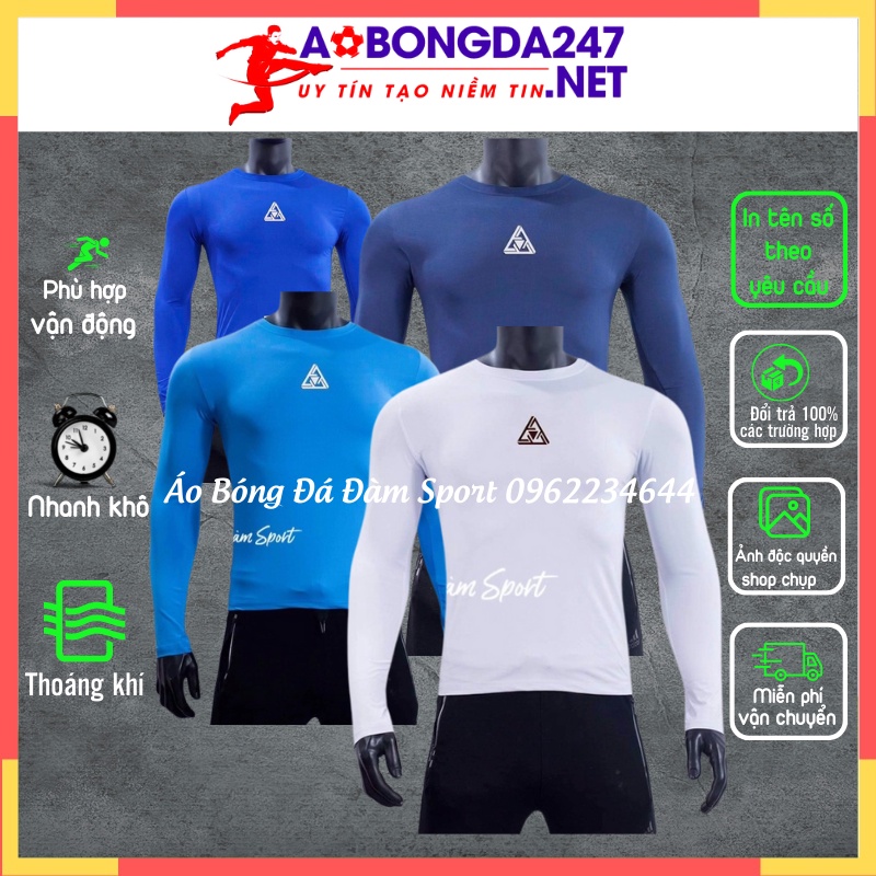 Áo thun nam dài tay cao cấp co giãn 4 chiều, Áo thể thao giữ nhiệt Đàm Sport