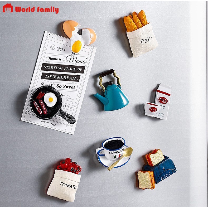 Nam châm hít dán dính tủ lạnh trang trí hình phụ kiện bếp mini
