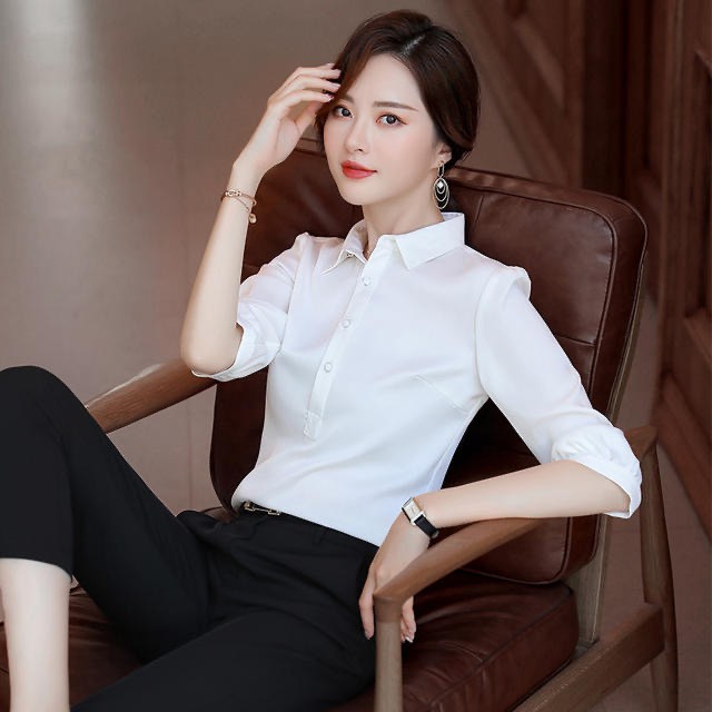 Áo Nữ Công Sở ❣️𝑭𝒓𝒆𝒆𝒔𝒉𝒊𝒑❣️ Áo Sơ Mi Cổ Đức 3 Khuy Ngực SM156 - Hàng VNXK - Candy Fashion | BigBuy360 - bigbuy360.vn