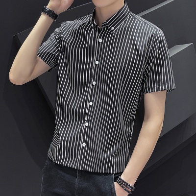 Áo Sơ Mi Ngắn Tay Kẻ Sọc Thời Trang Cho Nam