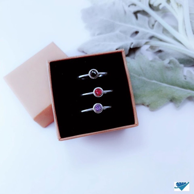 NHẪN NỮ BẠC TA - NHẪN NỮ Ổ ĐÁ NHIỀU MÀU SANG CHẢNH