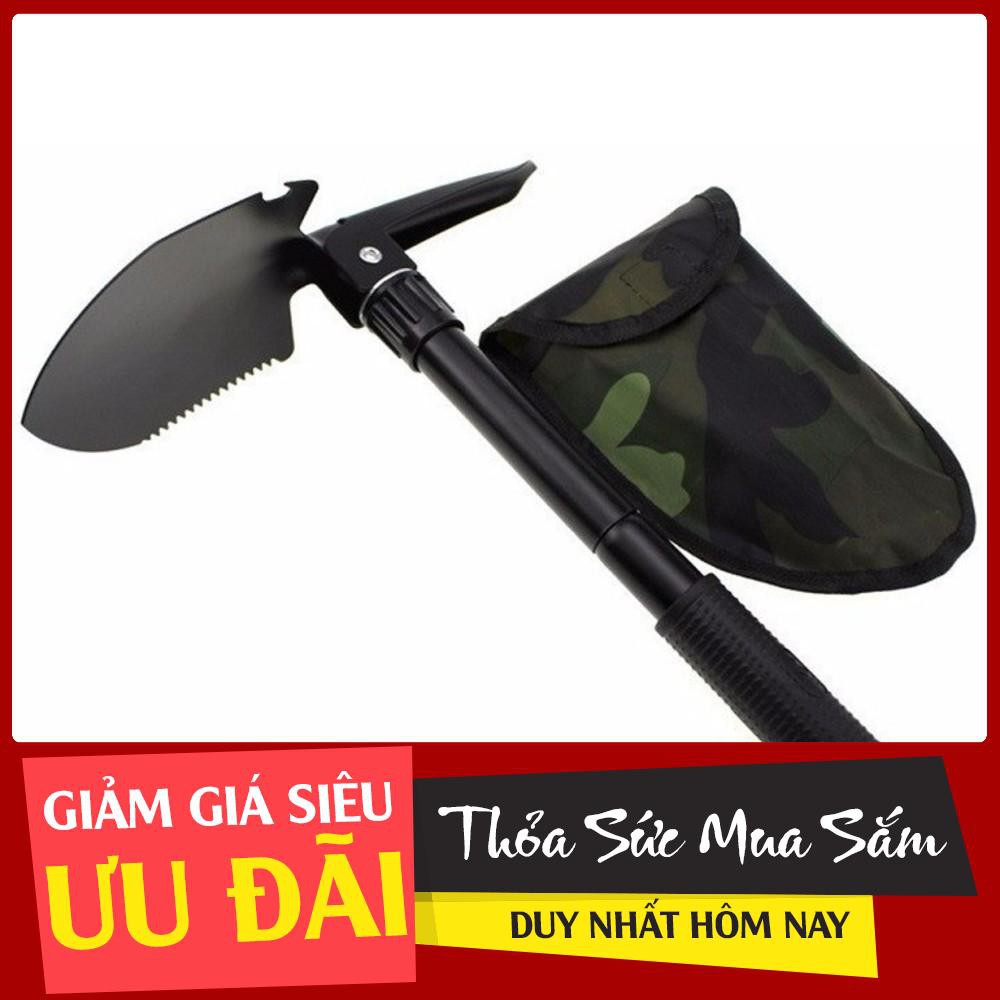 [[ CHUYÊN SỈ LẺ]  Xẻng quân dụng 5 trong 1 mini làm vườn du lịch phượt đa năng gấp gọn