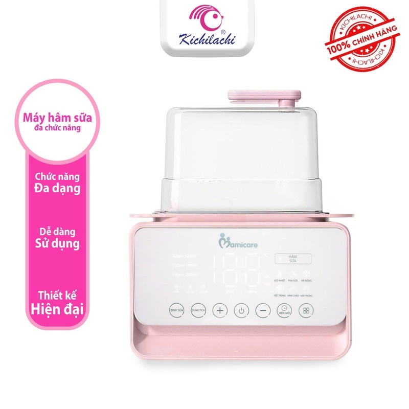 Máy đa năng hâm sữa và tiệt trùng bằng hơi nước KICHILACHI MAMICARE, giúp rã đông và làm ấm sữa siêu nhanh và tiện lợi