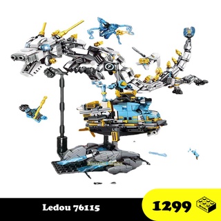 Đồ chơi lắp ráp rồng trắng sấm sét ninja go "mùa mới", ledou phantom dragon 76115 xếp hình thông minh
