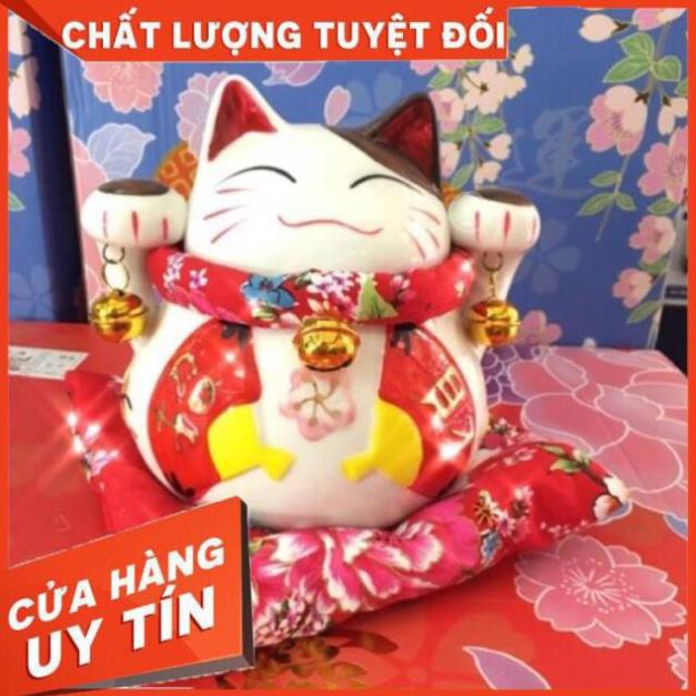 Giá hủy diệt -  Mèo thần tài May Mắn Hạnh Phúc An Khang tiết kiệm cao 16cm