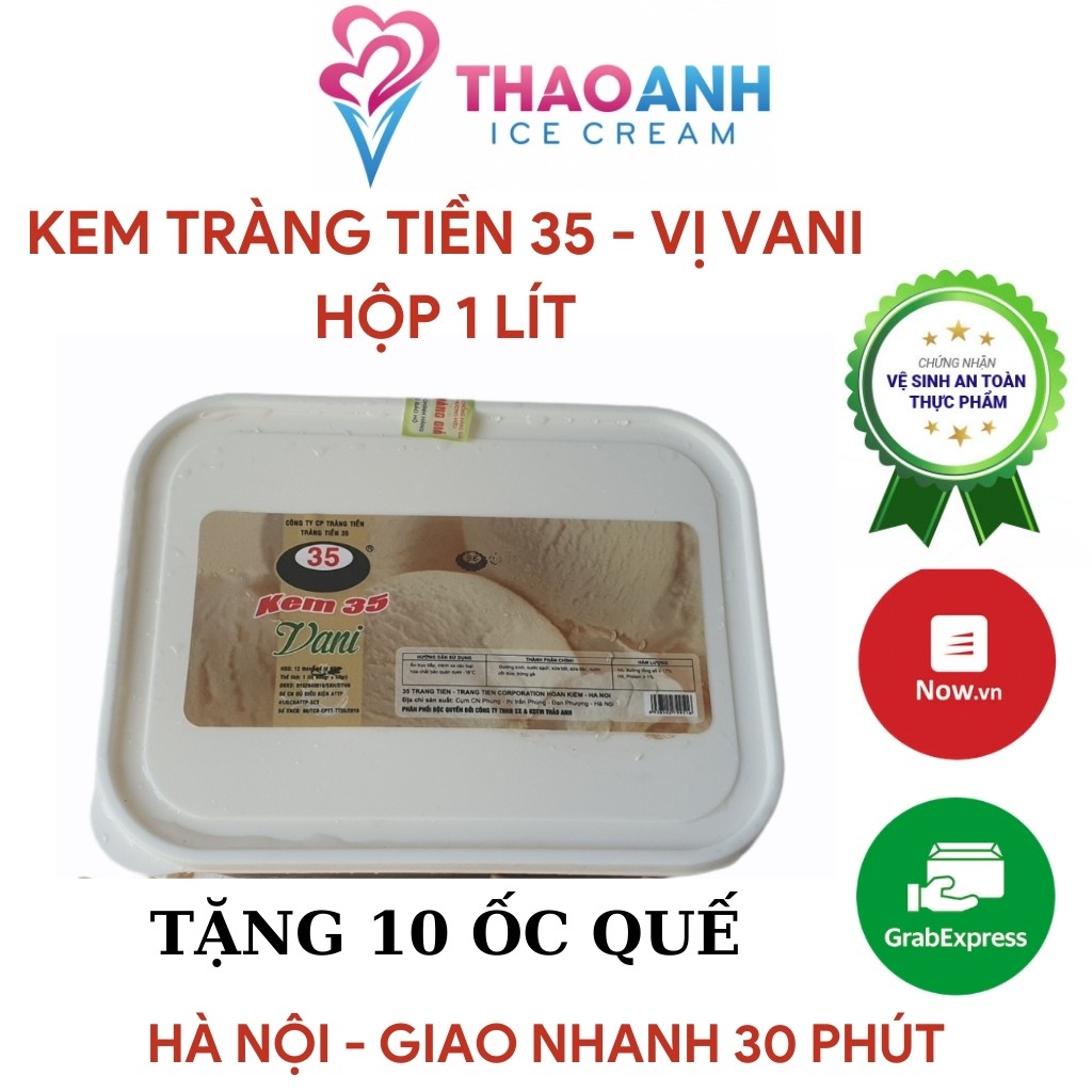 Kem Tràng Tiền 35, vị Vani hộp 1lít [Hà Nội - Giao nhanh 30 phút Nowship & Grab] - Thảo Anh Ice Cre