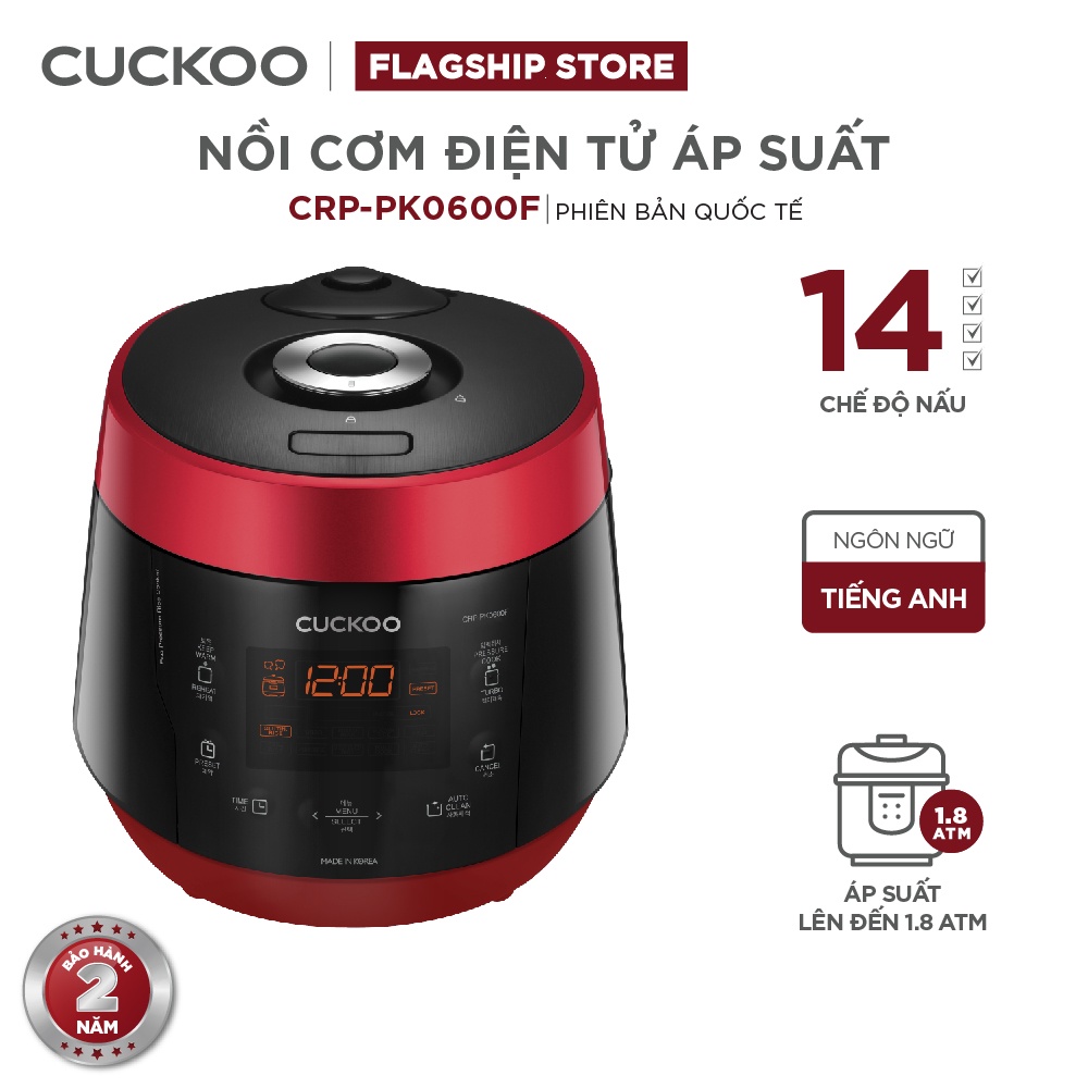 Nồi cơm Áp suất Điện tử Cuckoo CRP-PK0600F 1.08L CRP-PK0600F - Hàng chính hãng