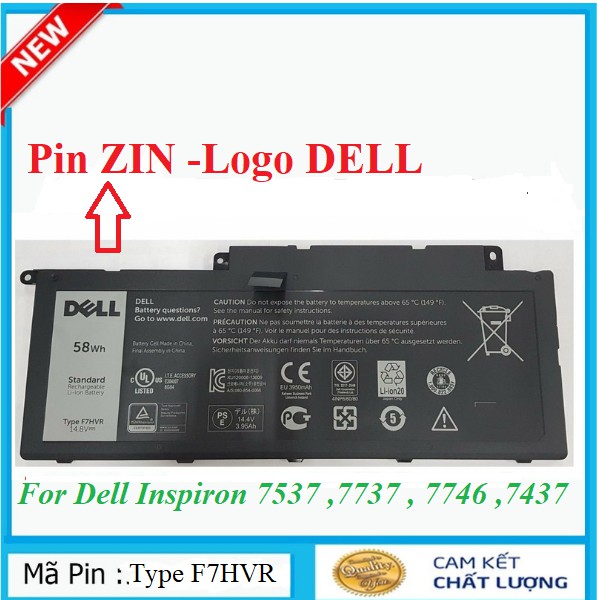 Pin Laptop Dell Inspiron 15-7537 17-7737 17-7746 14-7437 F7HVR 062VNH G4YJM ZIN CAO CẤP ( Dell 7537 )