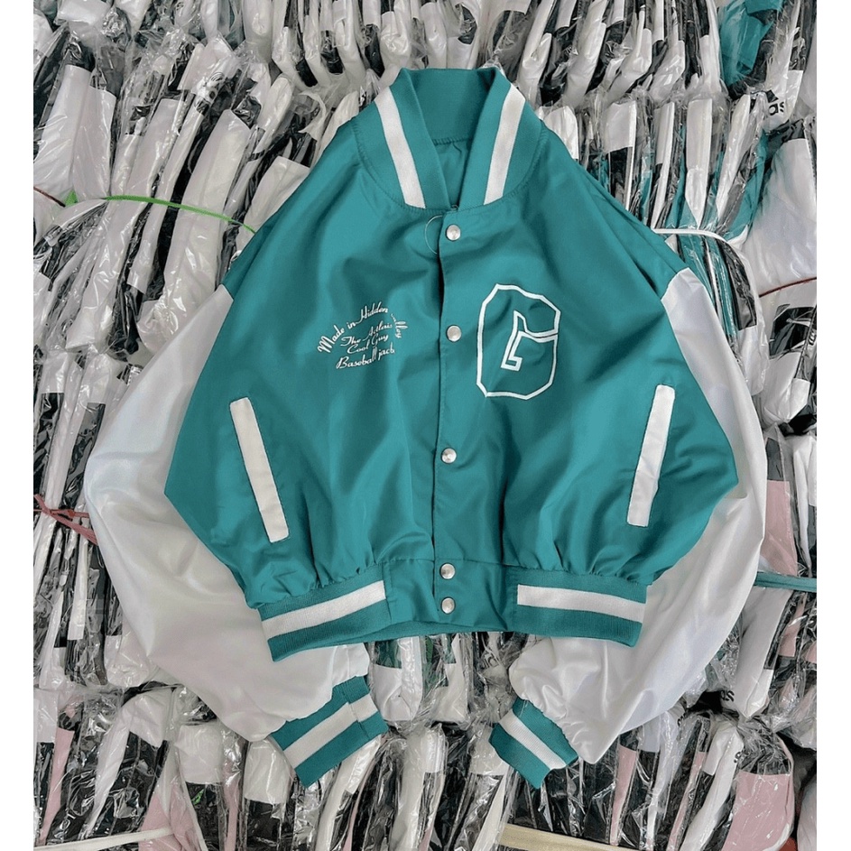 Áo Khoác Bomber Nữ Form Lửng Phối Màu In Chữ G Cực Xinh Mẫu Mới Cực HOT -  CLITUS FASHION
