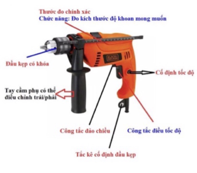 HD650BXH Máy khoan Bộ 100 chi tiết Chính Hãng Black & Decker