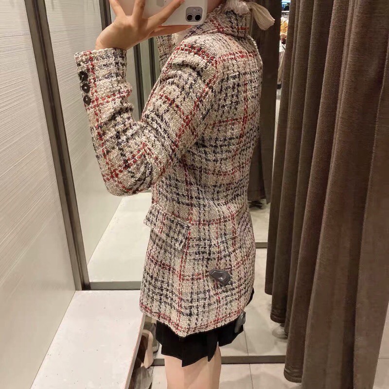 Áo blazer dạ tweed xuất dư