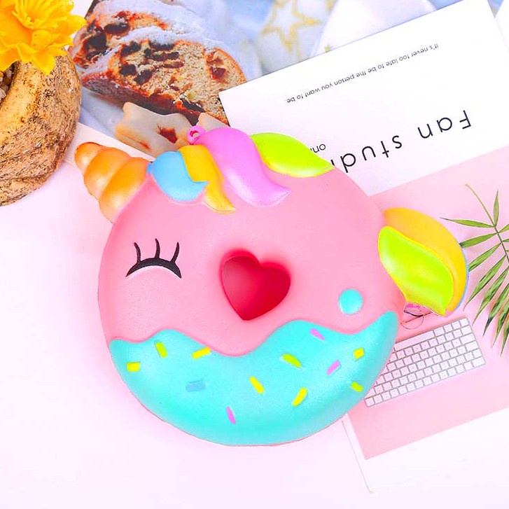 Squishy donut mặt cười+ bánh kem+kem thú+cafe hình bánh donus donut 1 mắt nhắm trái tim