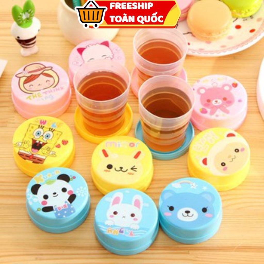 Cốc Nhựa xếp gấp gọn vệ sinh nhiều hình Ngộ Nghĩnh Siêu Gọn, Ly nhựa gấp gọn tiện dụng- #cocnhua