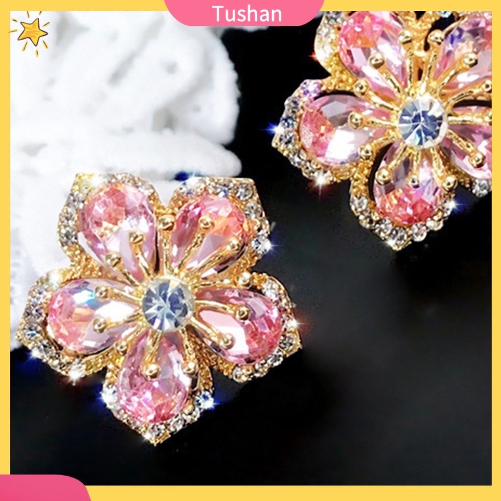 Bông tai đính đá phong cách thanh lịch thời trang dành cho nữ