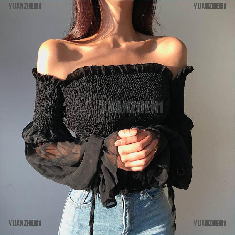 Áo nữ tay dài hở vai thời trang thanh lịch