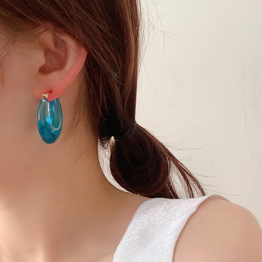 Bông Tai Hình Tròn Bằng Hợp Kim Phong Cách Hàn Quốc Thời Trang Cho Nữ