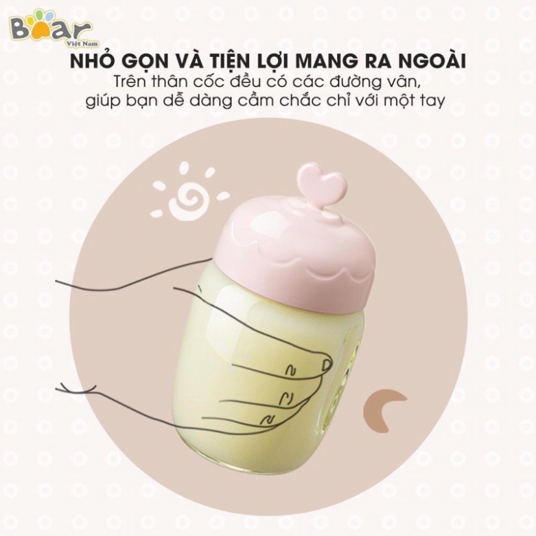 Máy xay đa năng Bear 3 cối thuỷ tinh cho bé ăn dặm GR-B03V1 LLJ-C04J1