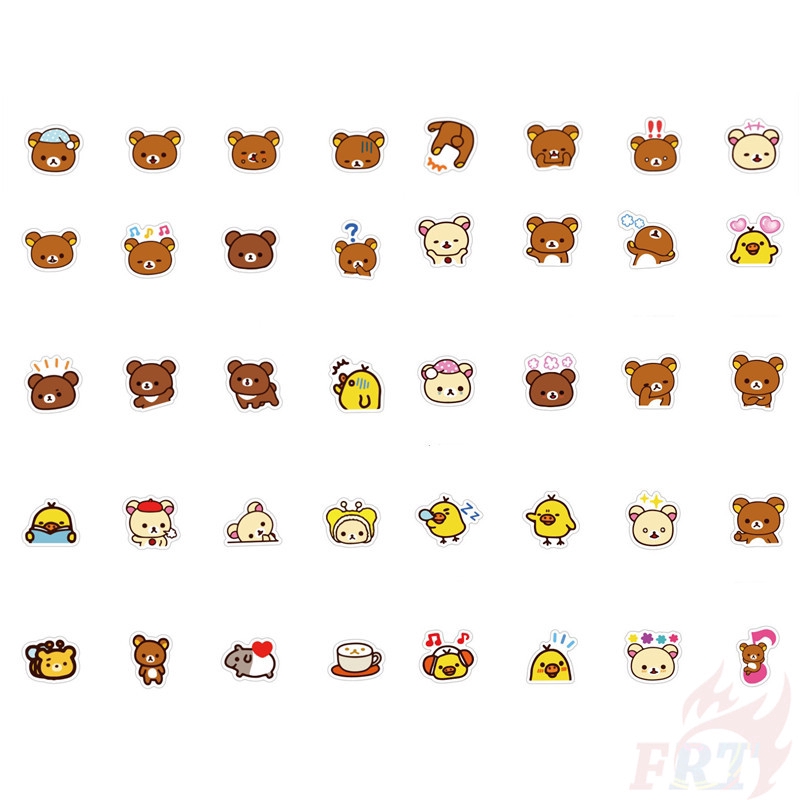 ❉ Rilakkuma & Kiiroitori - SAN-X Anime Bear Series 01 Giấy và decal dán tường ❉ 40Pcs/Set DIY Decals Stickers for Diary Laptop Scrapbooks Skateboard