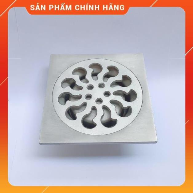 (SALE) phễu thoát sàn chống hôi inox304 mờ, phễu thoát nước, phễu thu sàn, mặt 10x10cm phi 60, đúc nguyên khối