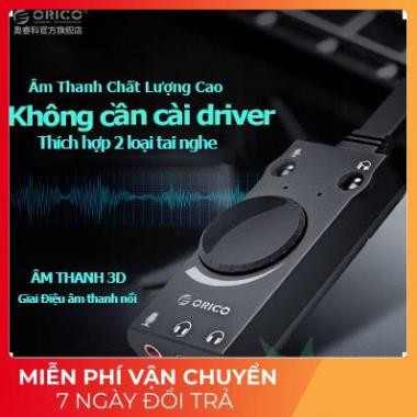 HOT- Bộ chuyển USB ra Sound(gồm 2 cổng Headphone, 1 cổng MicroPhone) Orico SC2 -dc3123