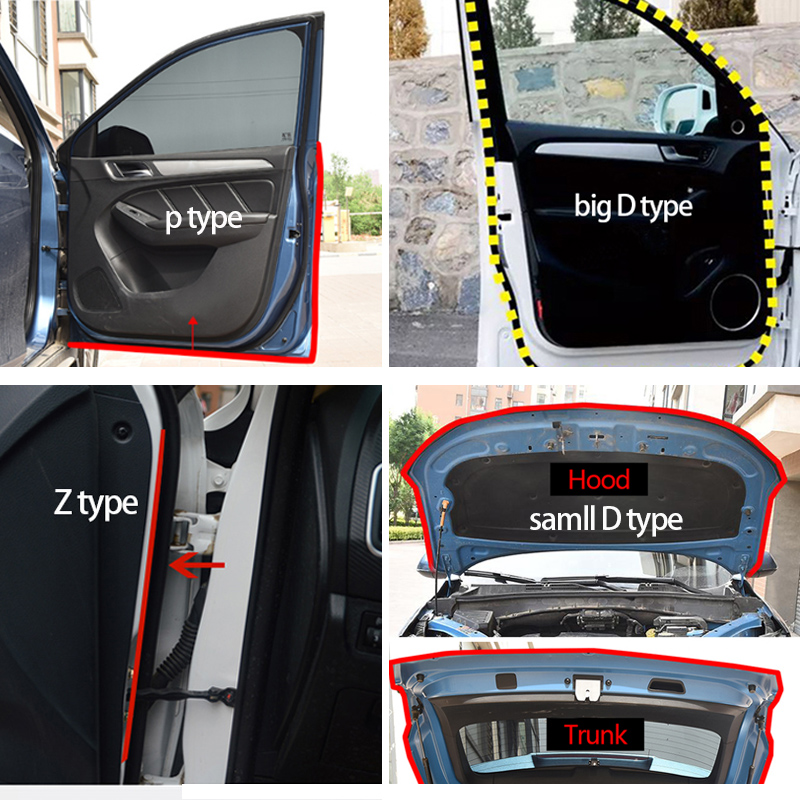 Dải dán viền cửa xe hơi SEAMETAL cao su EPDM loại D/ P/ Z cách âm cách nhiệt chống thấm nước chống bụi bẩn 4m