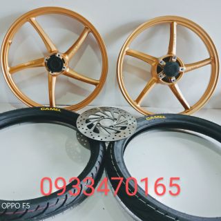 Bộ bánh mâm bản nhỏ ENKEI gắn ex150 gắn vỏ không ruột CAMEL nha ae vui lòng liên hệ số ĐT in trên sản phẩm