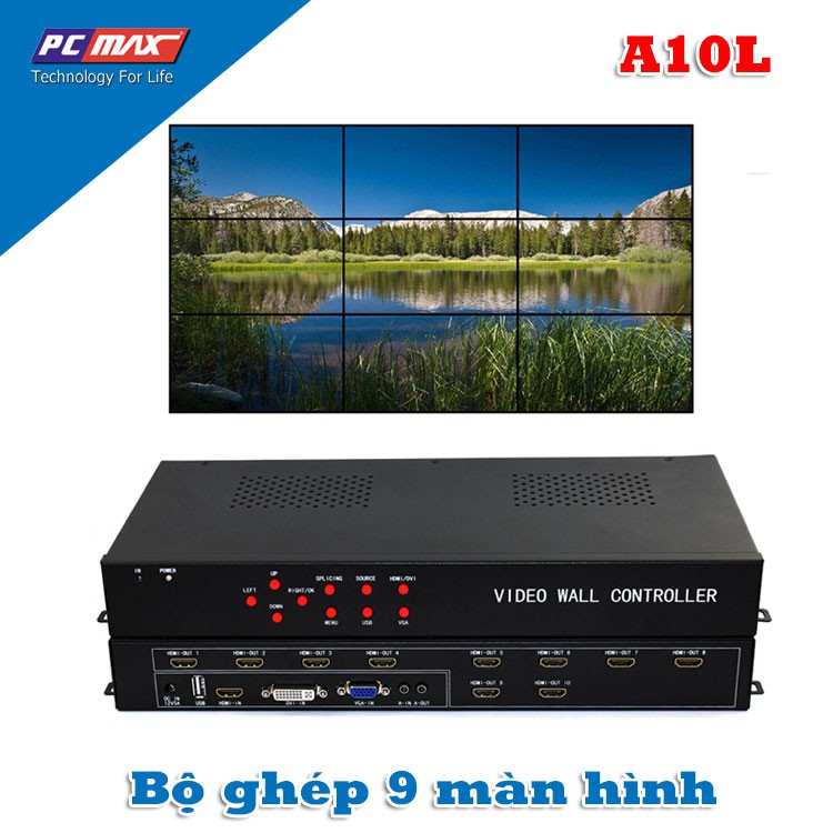 Video Wall Controller Bộ ghép nhiều màn hình ghép 10 màn A10L - Hàng Chính Hãng