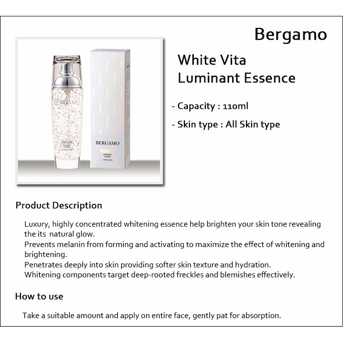 Tinh Chất Trắng Da Bergamo White Vita Luminant Essence