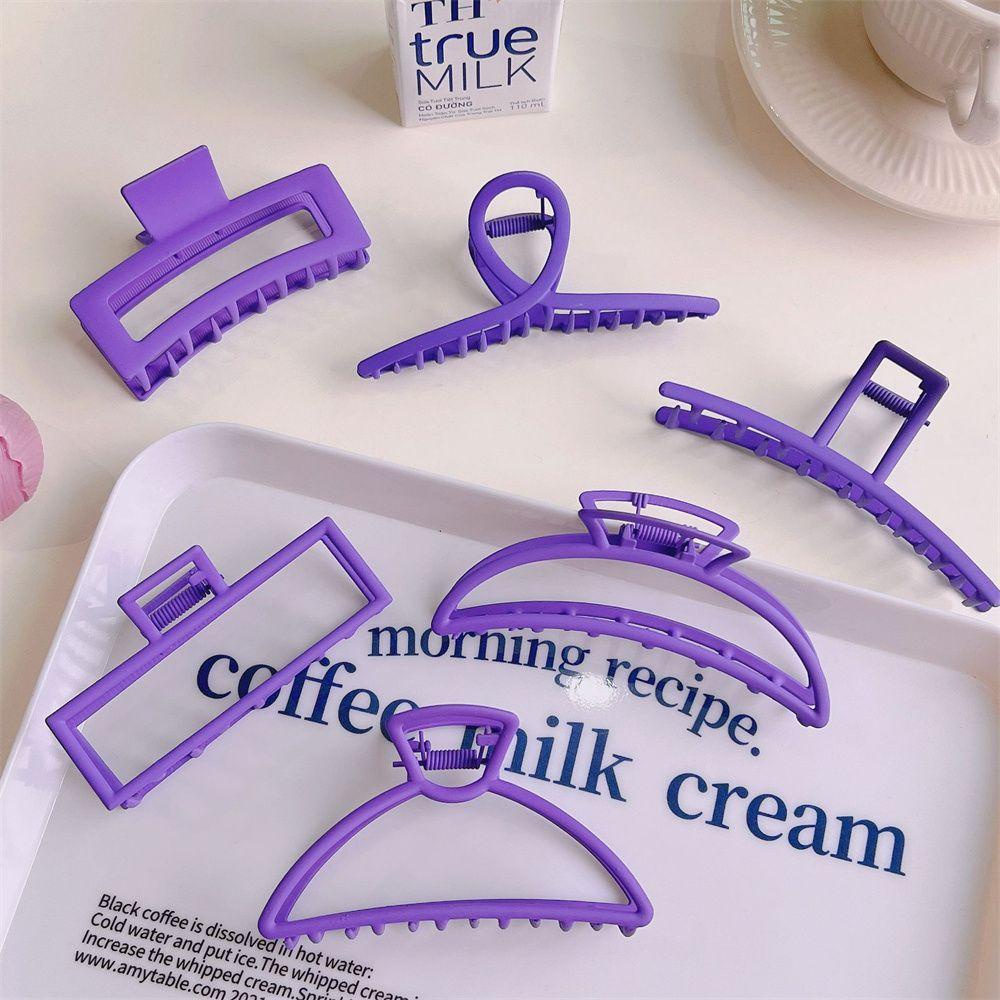 Kẹp Tóc Kim Loại Thiết Kế Hình Học Màu Tím Thanh Lịch