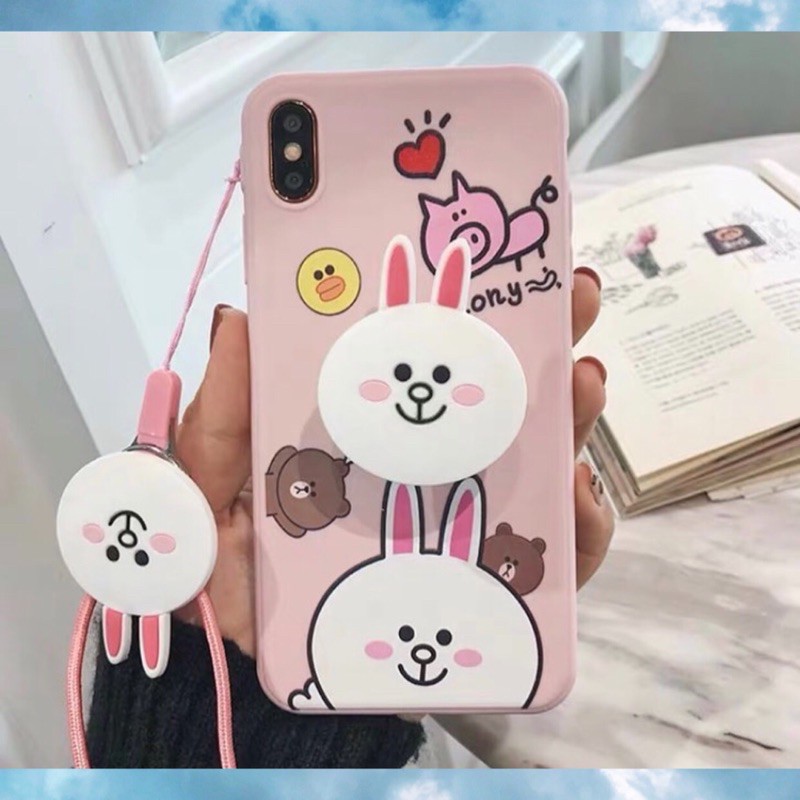 Ốp lưng iphone gấu brown/thỏ cony