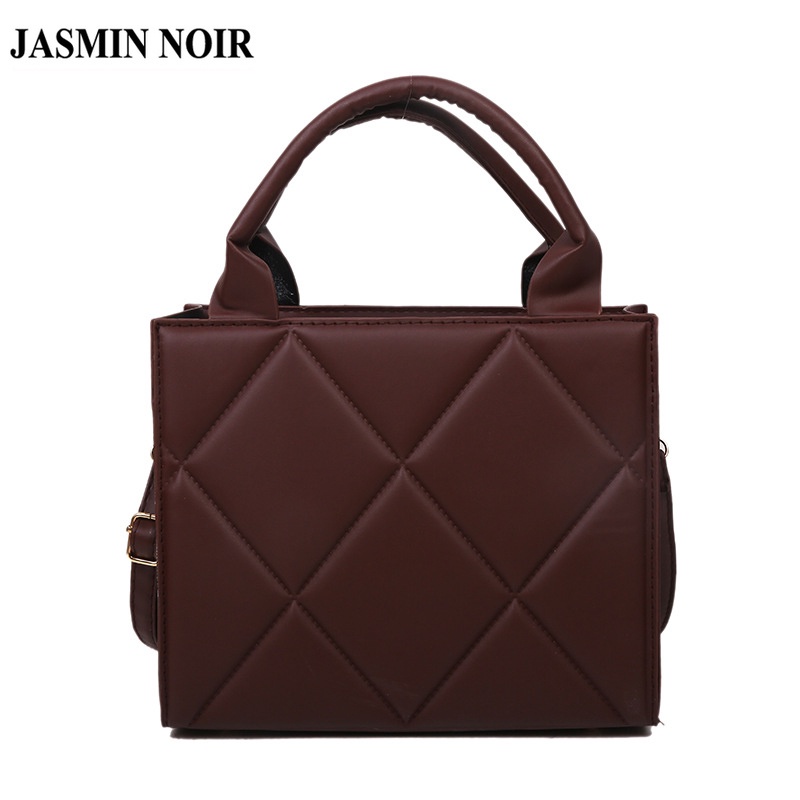 Túi xách JASMIN NOIR chần bông họa tiết caro hình vuông nhỏ đơn giản thời trang dành cho nữ